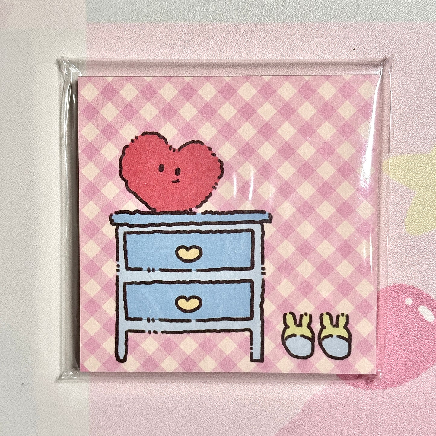 Kawaii Stationery Pink Pup Life Memo Pad - Square 3 x 3 in, 50 sheets, 1 unit