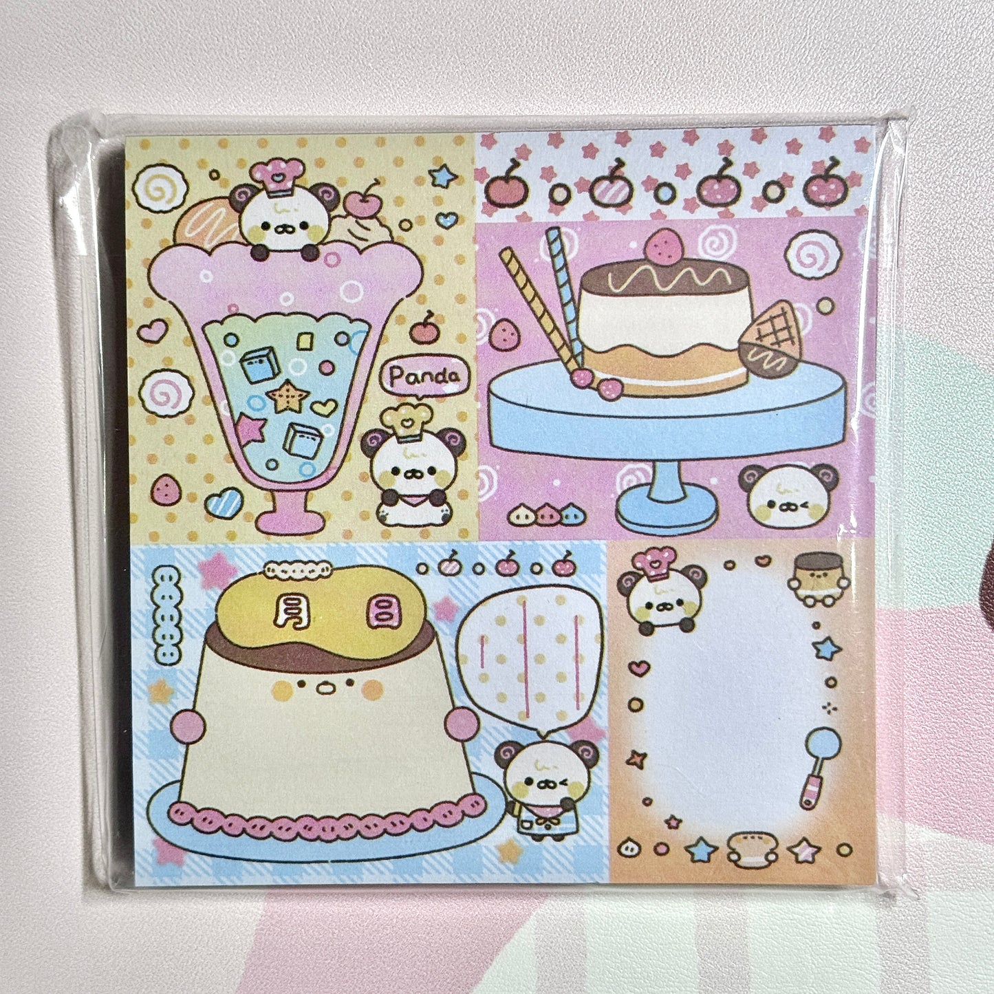 Kawaii Stationery Forest Diary Patchwork Memo Pad - 4 x 4 in, 50 sheets, 1 unit