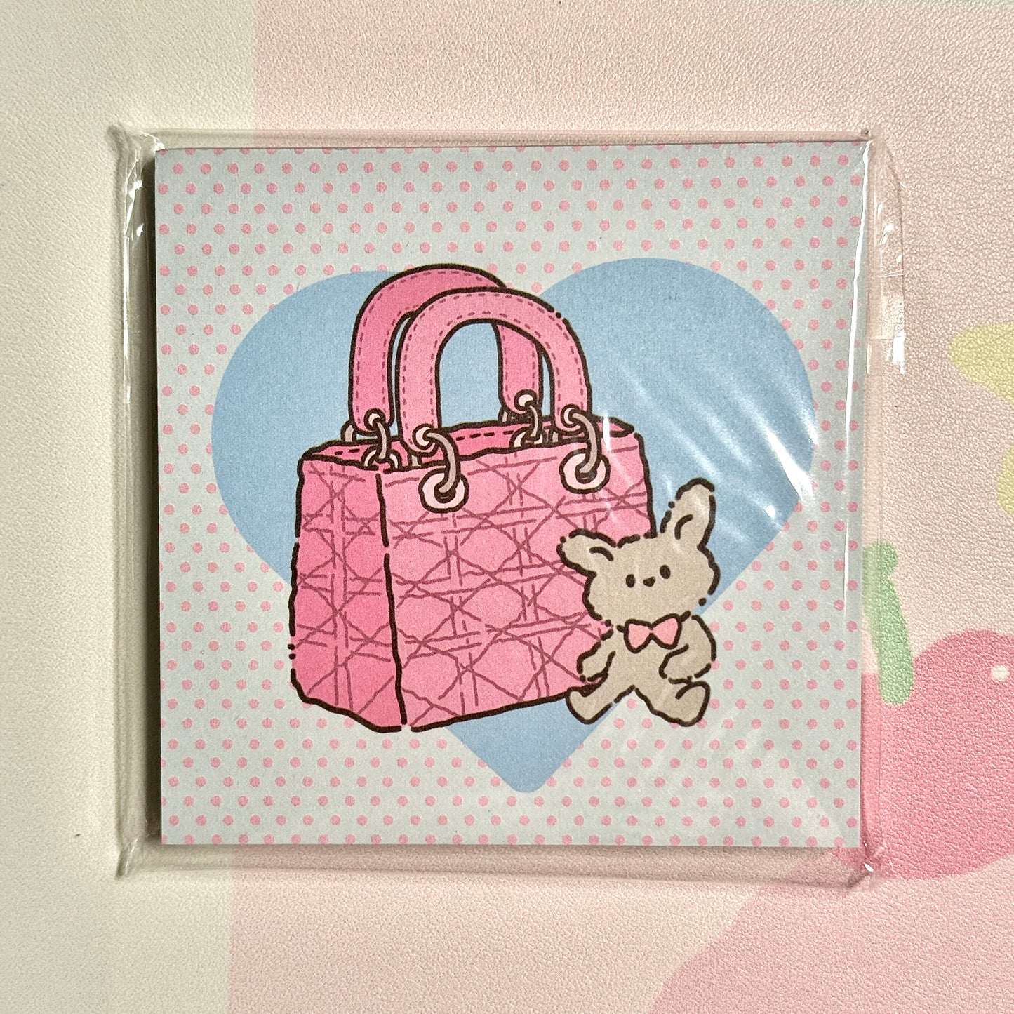 Kawaii Stationery Pink Pup Life Memo Pad - Square 3 x 3 in, 50 sheets, 1 unit