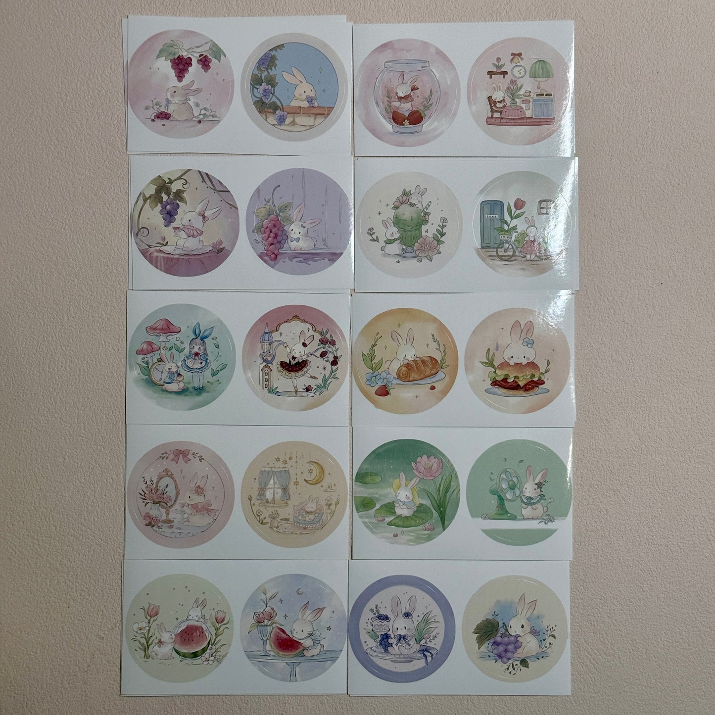 Sample Bunny Circle Stickers Pack - 40 pcs