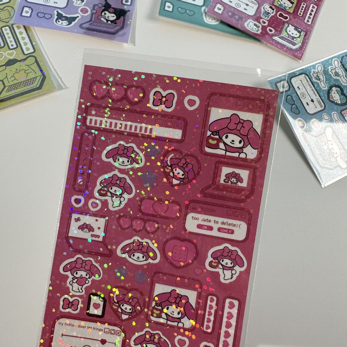Kawaii Sanrio Characters Laser Stickers
