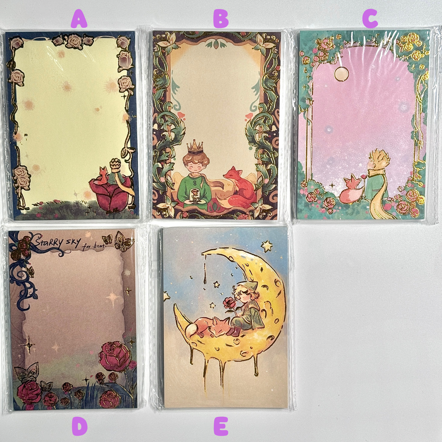 Gold Foil Little Prince Memo Pad - 40 sheets, 1 unit