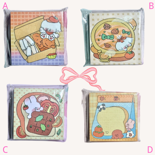 Kawaii Stationery Bunny Bento Club Mini Memo Pad - 80 sheets, 1 unit