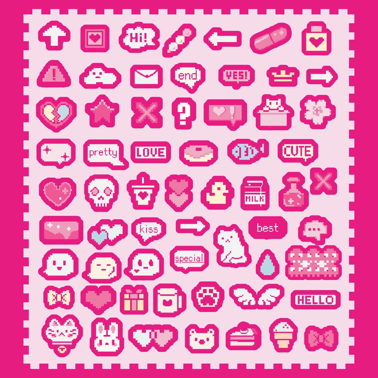 Kawaii Pixel Stickers