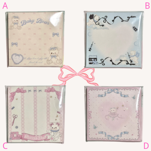 Kawaii Stationery Pink Cotton Lace Memo Pad - 50 sheets, 1 unit