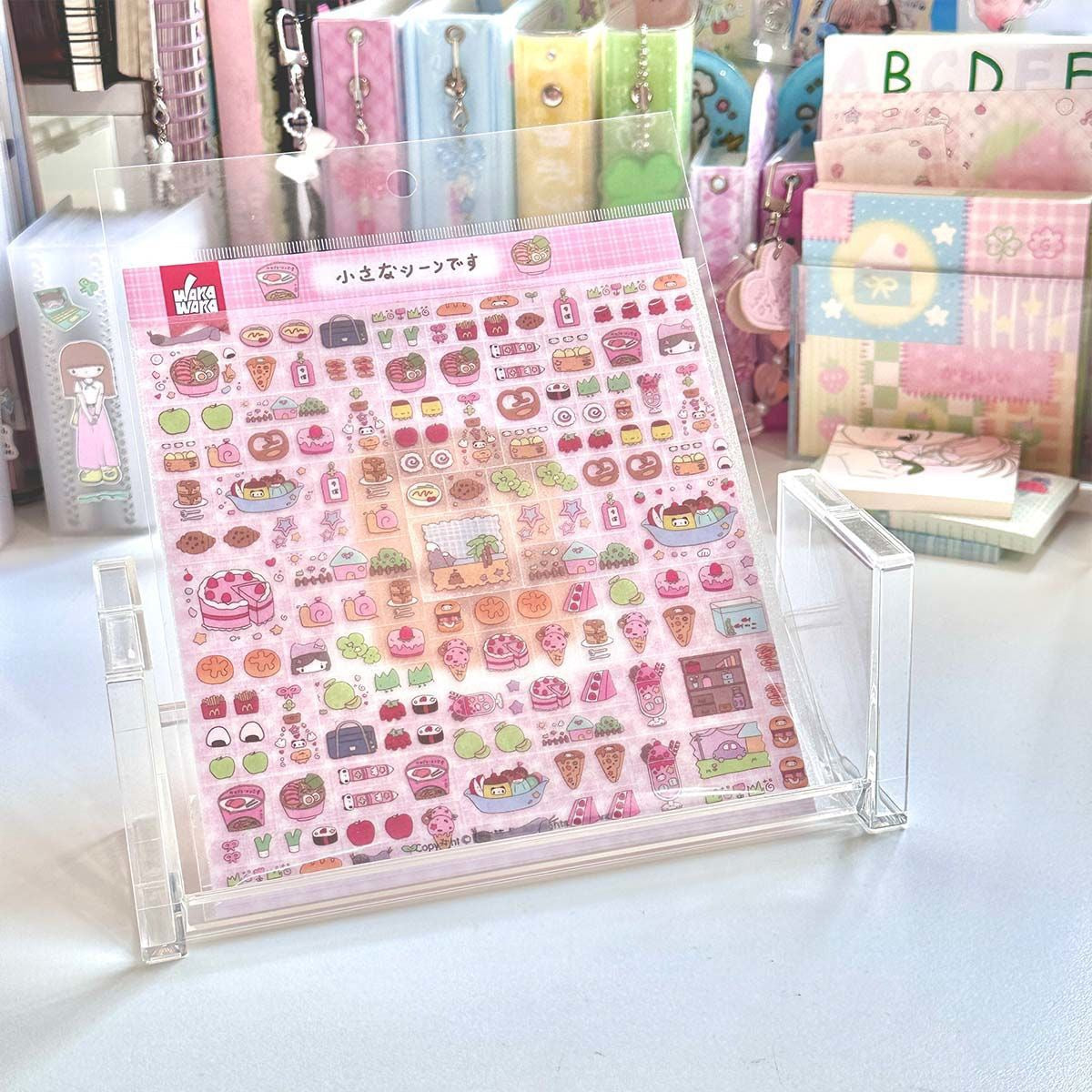 Wakawaka Glitter Square Number Alphabet Animal Food Stickers