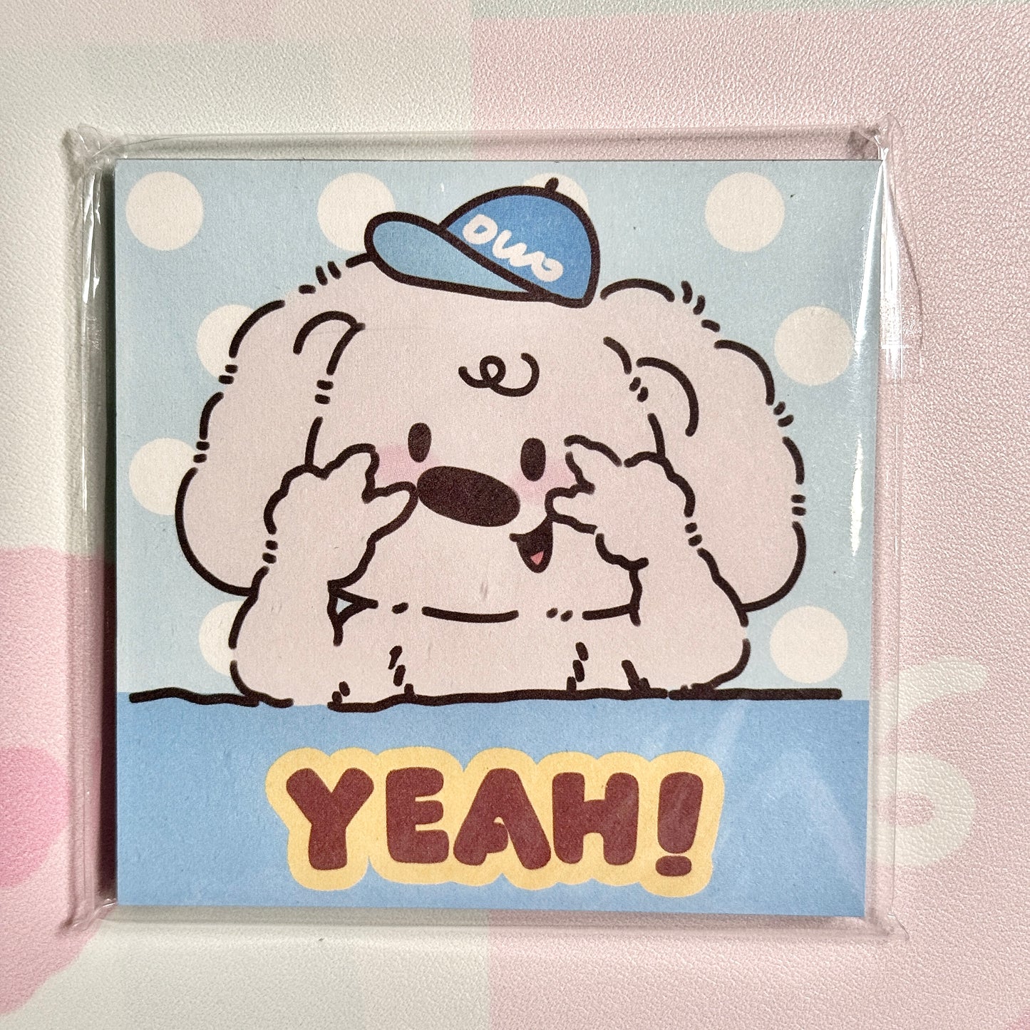 Kawaii Stationery Pink Pup Life Memo Pad - Square 3 x 3 in, 50 sheets, 1 unit