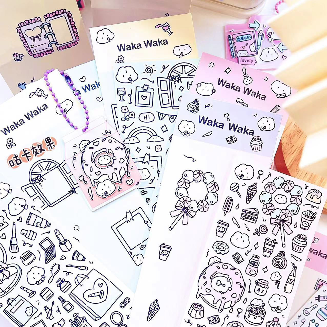 Wakawaka Kawaii Waterproof Bunny Bear Daily Stickers
