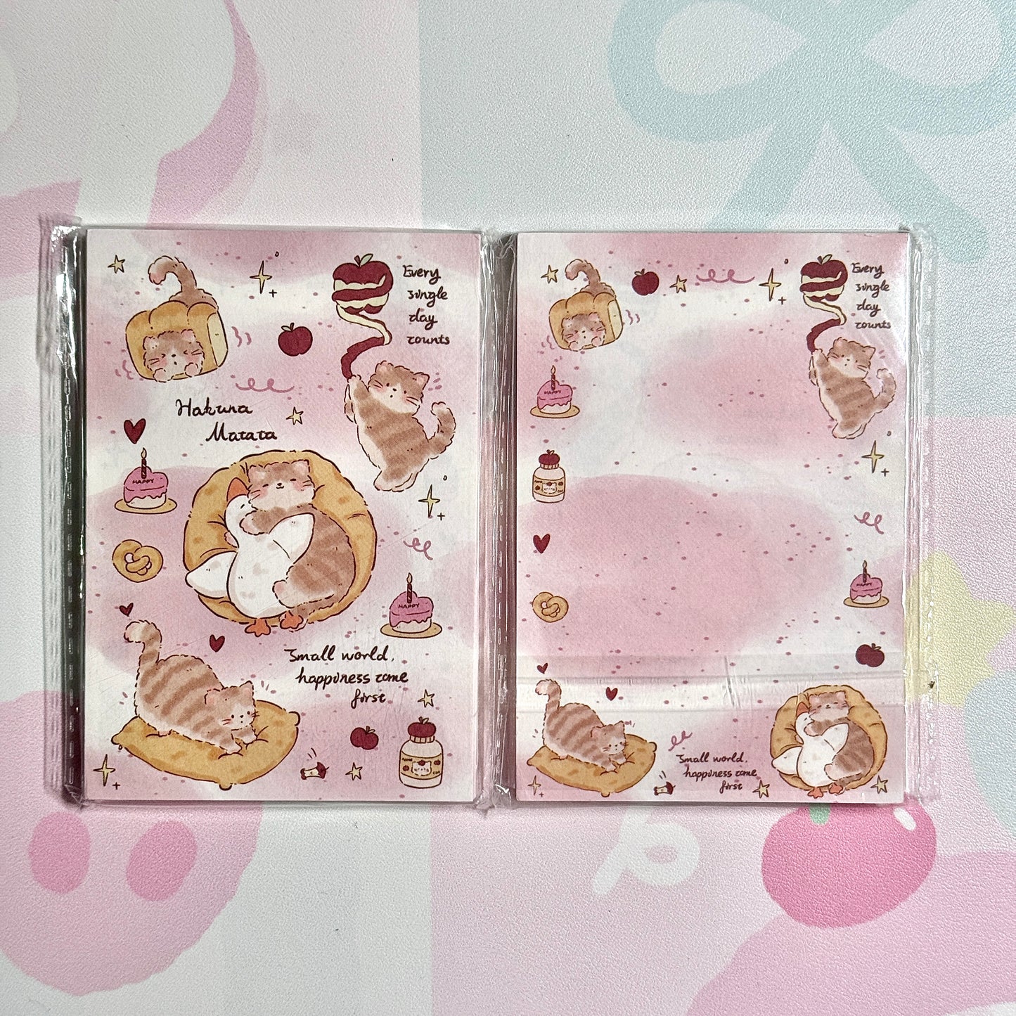 Kawaii Stationery Cartoon Creamy Cottage Double Sided Memo Pad - 50 sheets, 1 unit