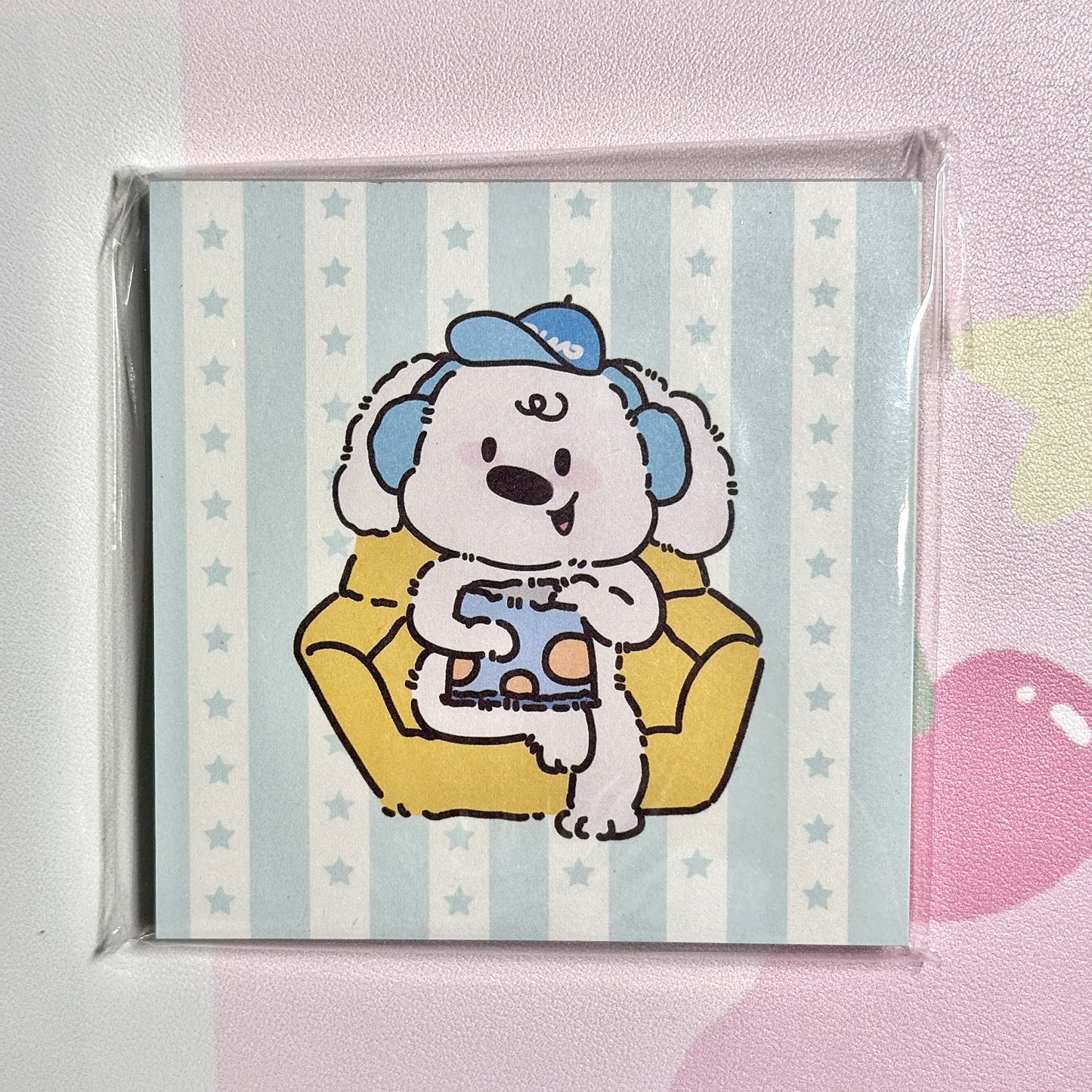 Kawaii Stationery Pink Pup Life Memo Pad - Square 3 x 3 in, 50 sheets, 1 unit