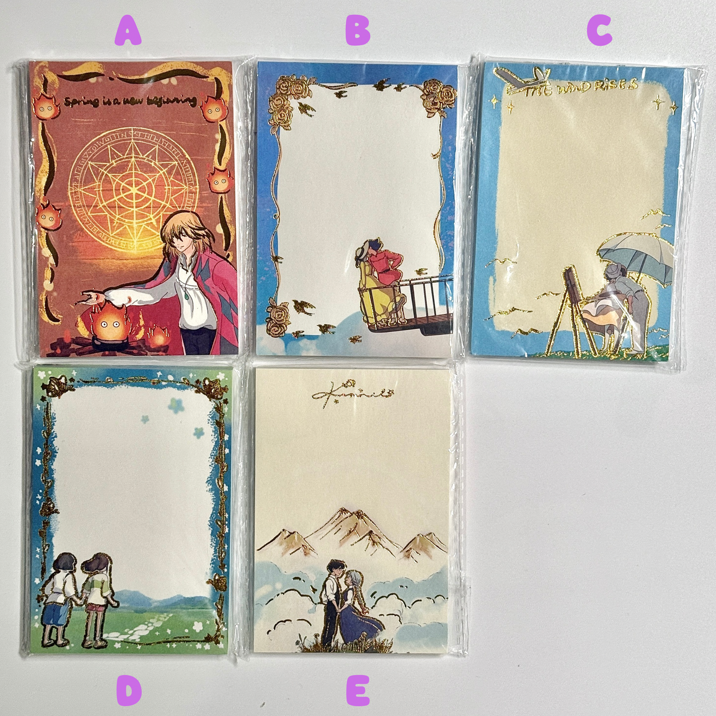 Gold Foil Ghibli Studio Haoyao Miyazaki Memo Pad - 40 sheets, 1 unit
