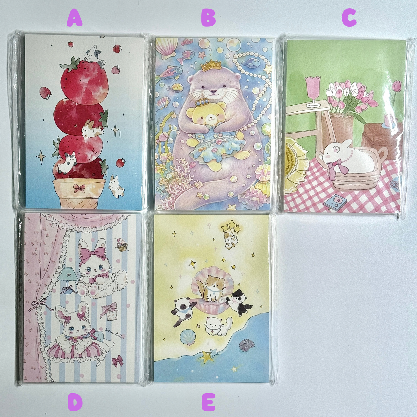 Strawberry Bunny Bear Memo Pad - 50 sheets, 1 unit