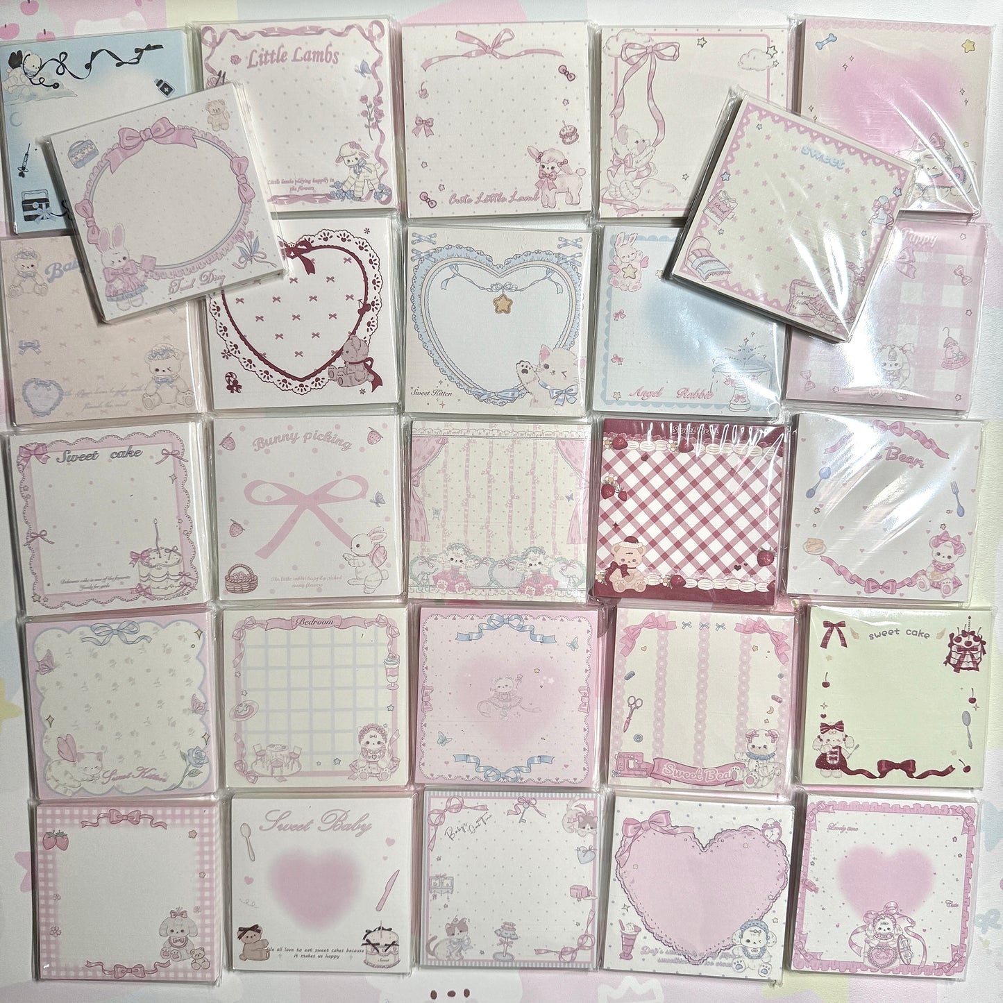 Kawaii Stationery Pink Cotton Lace Memo Pad - 50 sheets, 1 unit