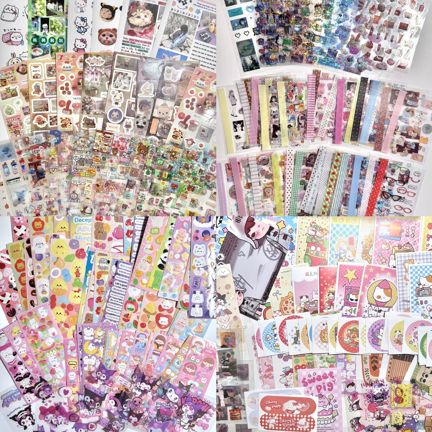 Kawaii 60pcs Stickers & Washi Tape Grab Bag