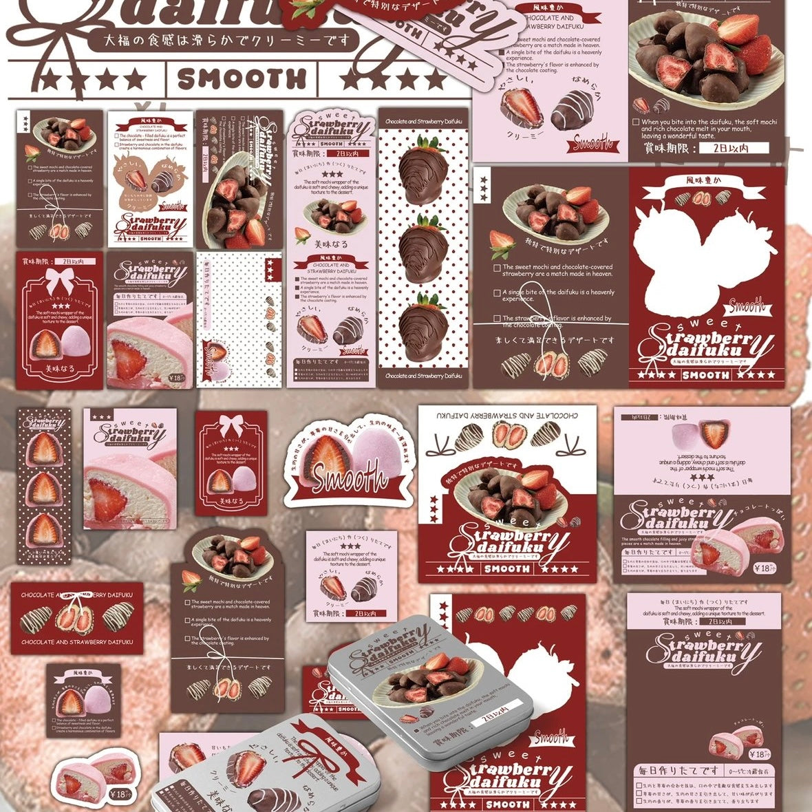 Strawberry Chocolate Food Series Stickers