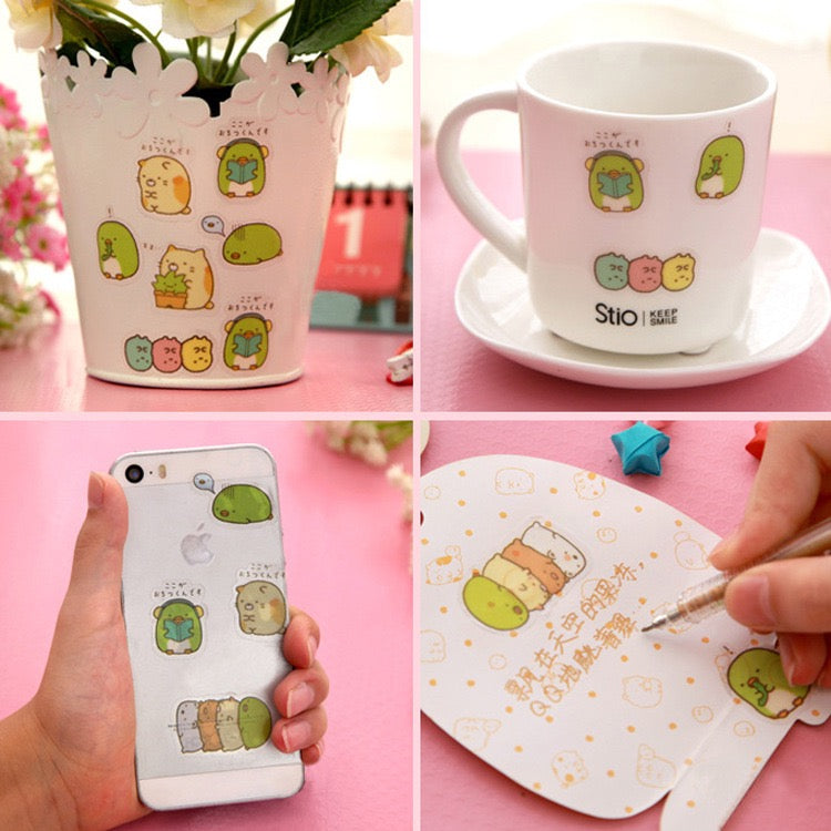 Japanese Sumikko Gurashi Cartoon PVC Sticker Bag - 50 pcs, 1 Set