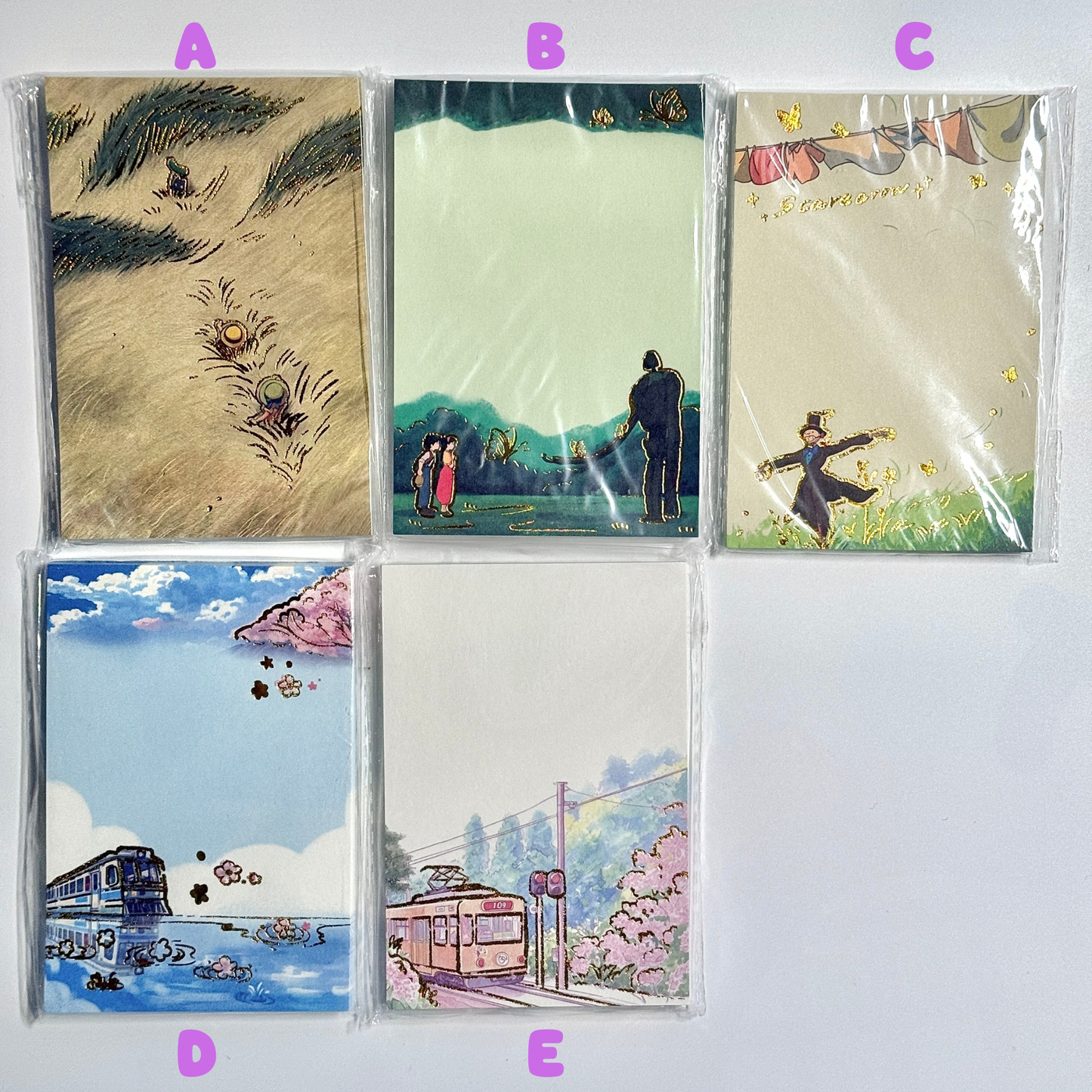 Gold Foil Ghibli Studio Haoyao Miyazaki Memo Pad - 40 sheets, 1 unit