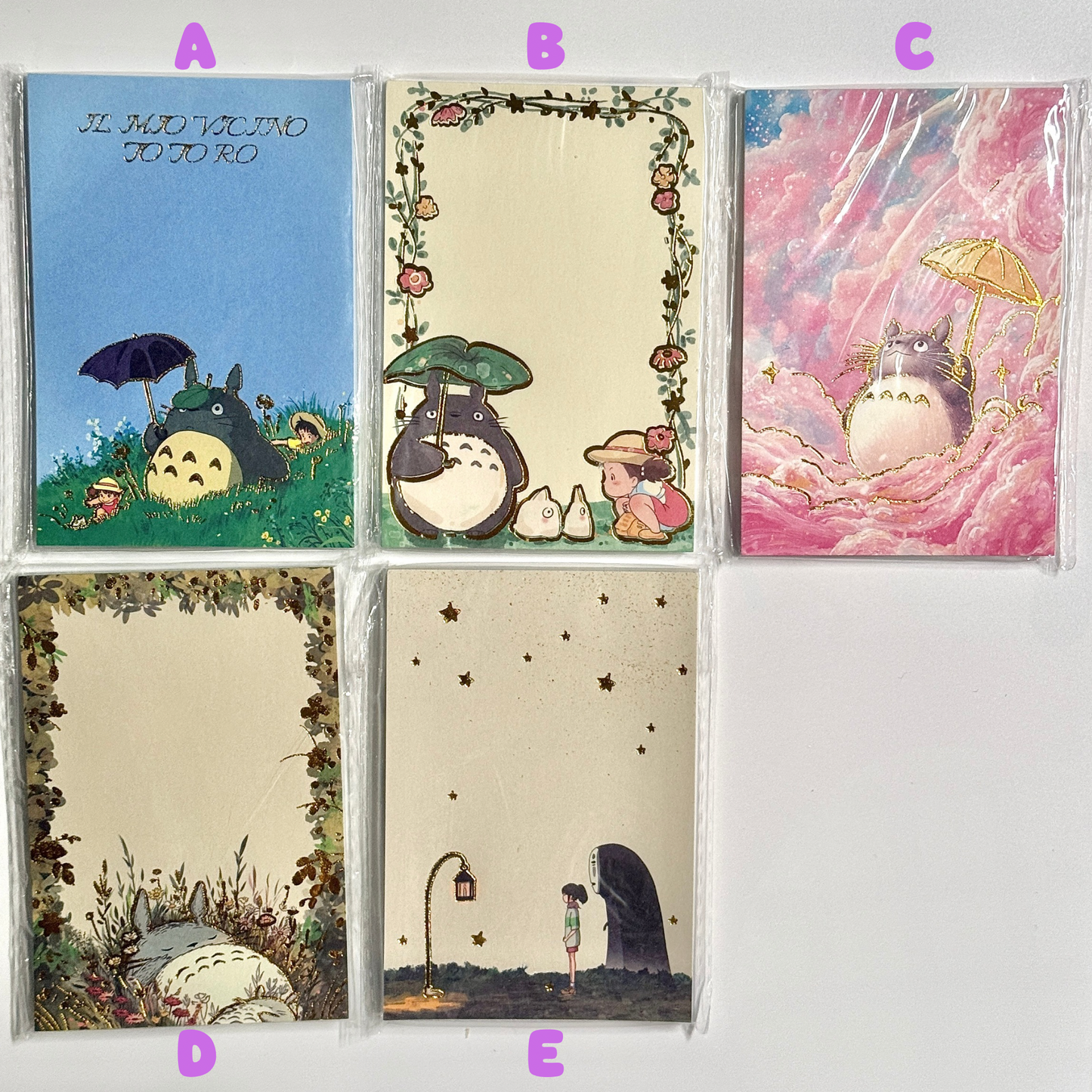 Gold Foil Ghibli Studio Haoyao Miyazaki Memo Pad - 40 sheets, 1 unit