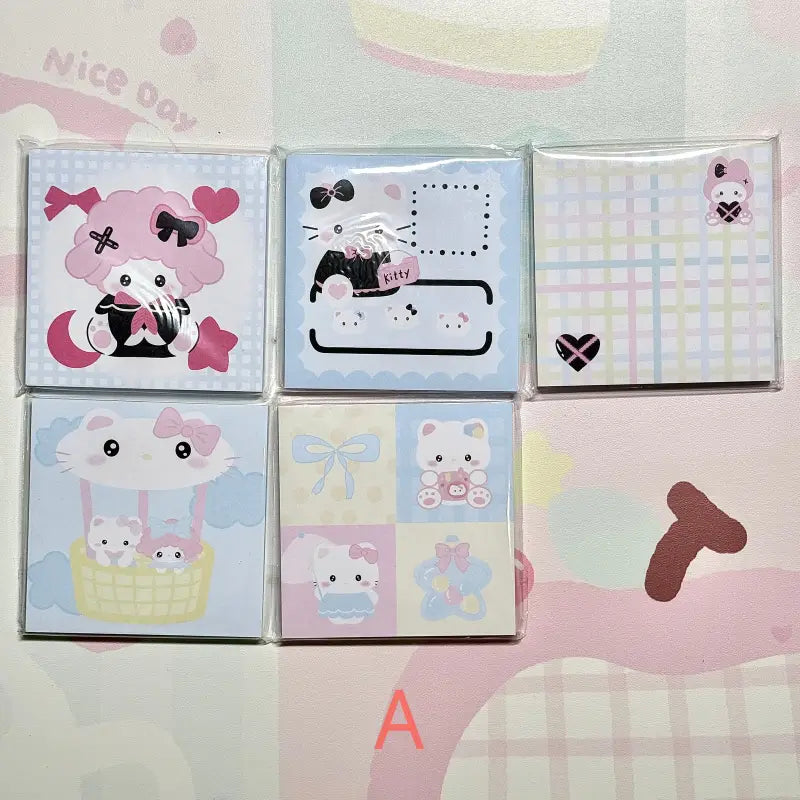 Sanrio Hello Kitty & Melody Memo Pad - 3.5 x 3.5 in, 50 sheets, 1 unit