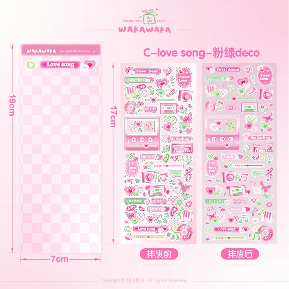 Wakawaka Kawaii Love Song Stickers