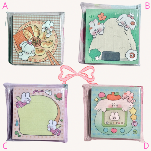 Kawaii Stationery Bunny Bento Club Mini Memo Pad - 80 sheets, 1 unit