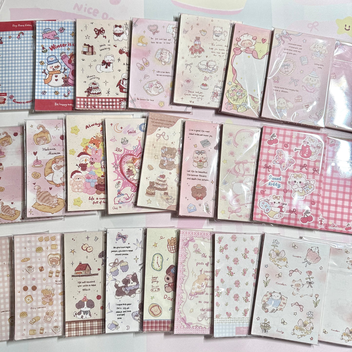 Kawaii 50pcs Double Sided Memo Sheets - Sample Pack