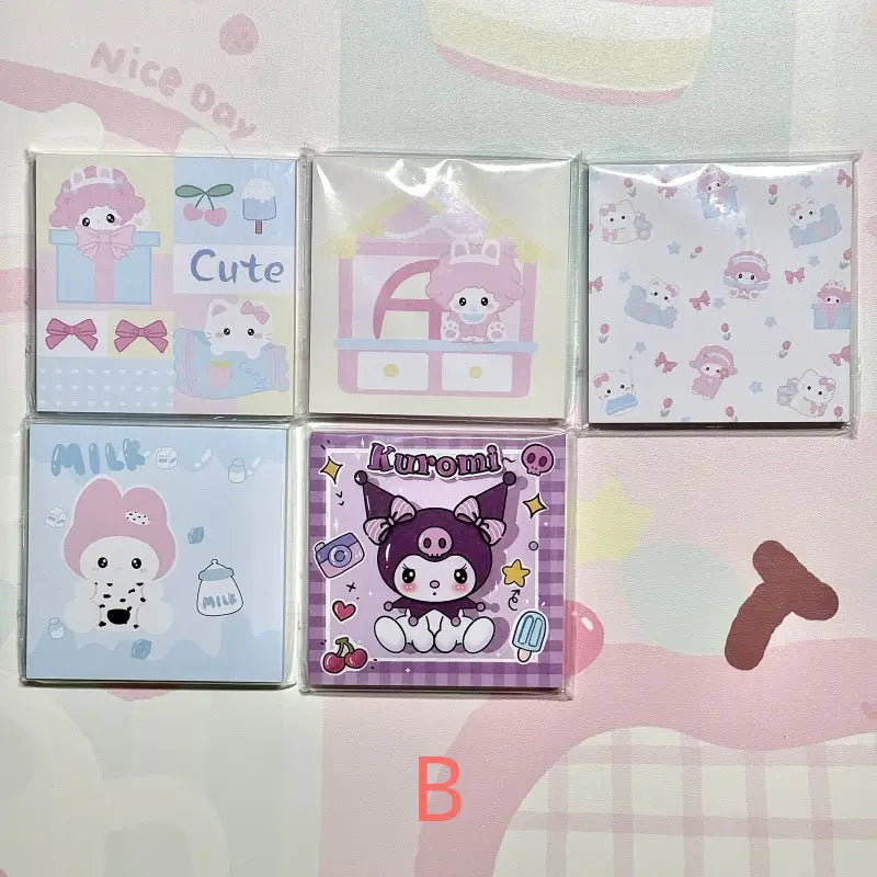 Sanrio Hello Kitty & Melody Memo Pad - 3.5 x 3.5 in, 50 sheets, 1 unit