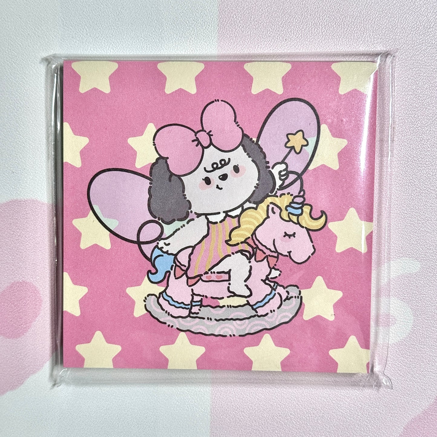 Kawaii Stationery Pink Pup Life Memo Pad - Square 3 x 3 in, 50 sheets, 1 unit