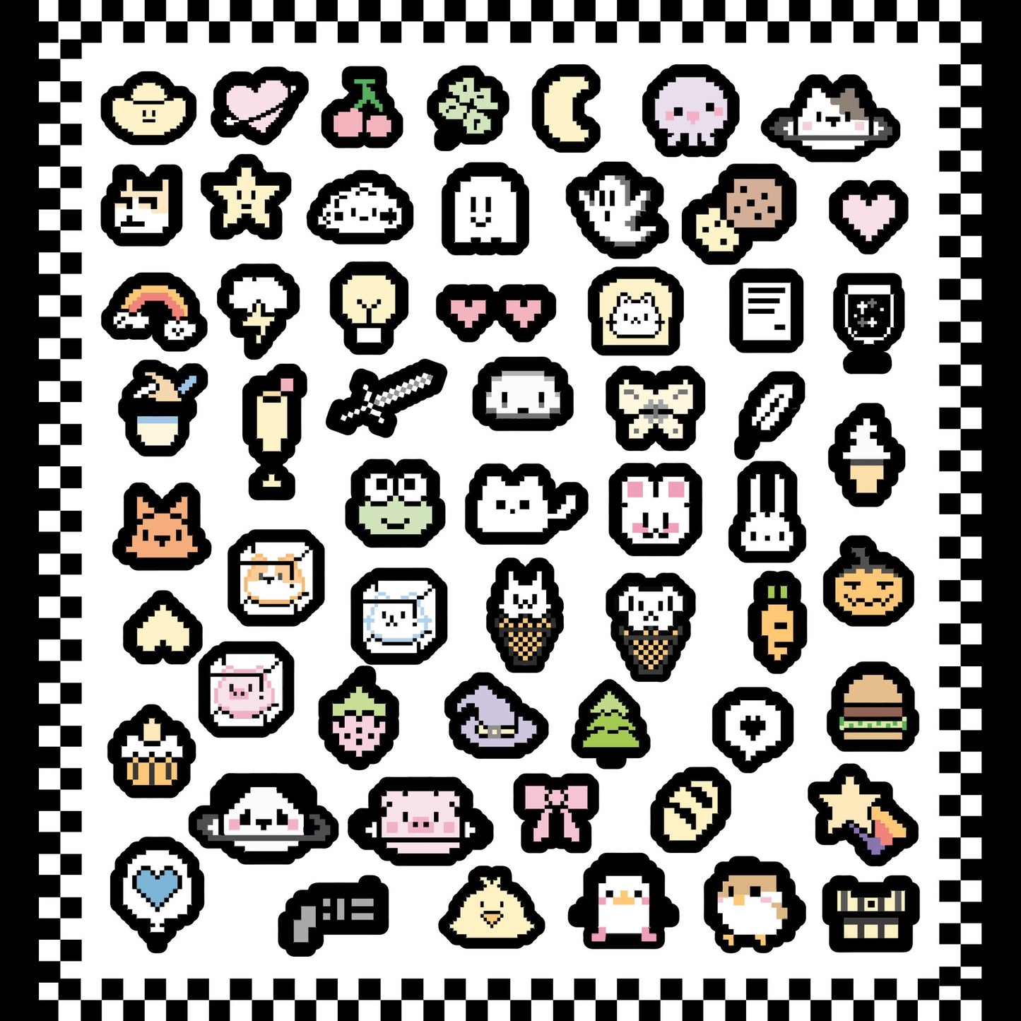Kawaii Pixel Stickers