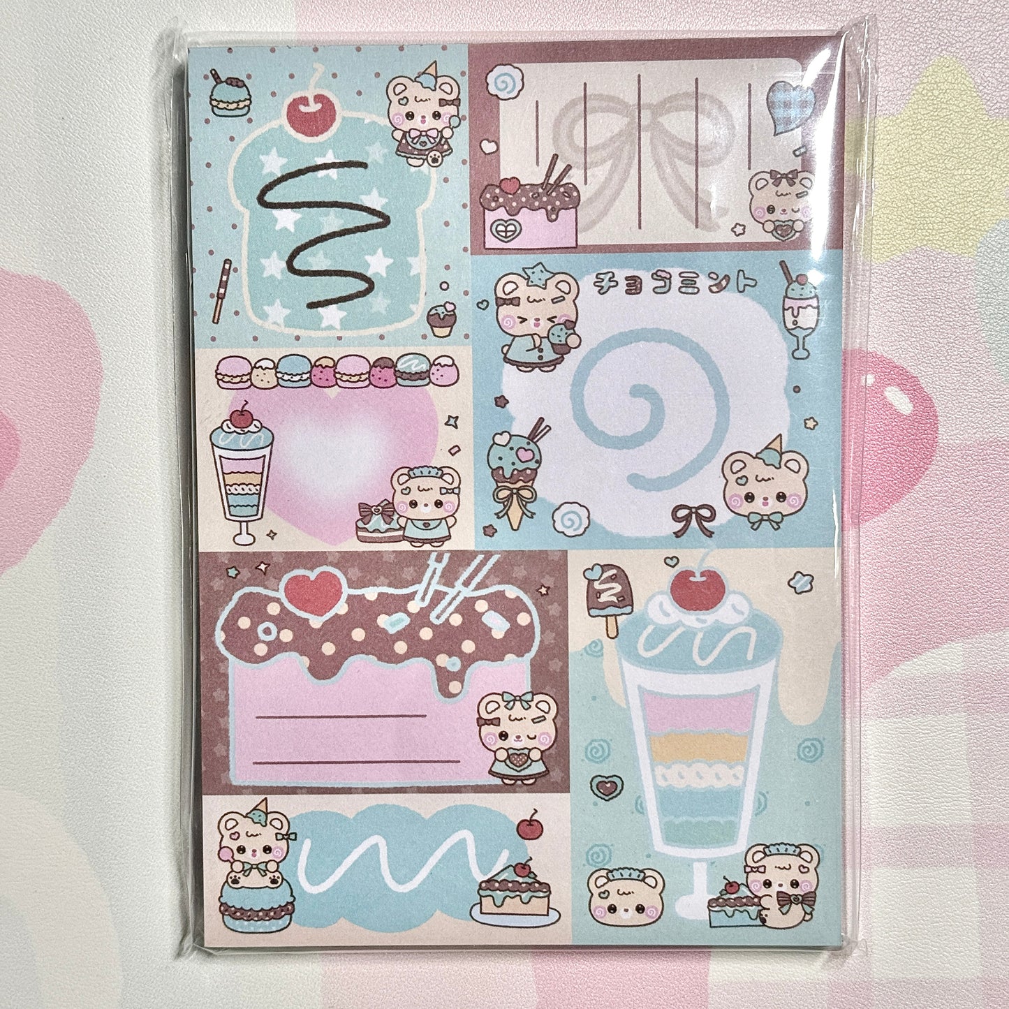 Kawaii Stationery Forest Diary Patchwork Notepad - 4 x 5.5 in, 50 sheets, 1 unit