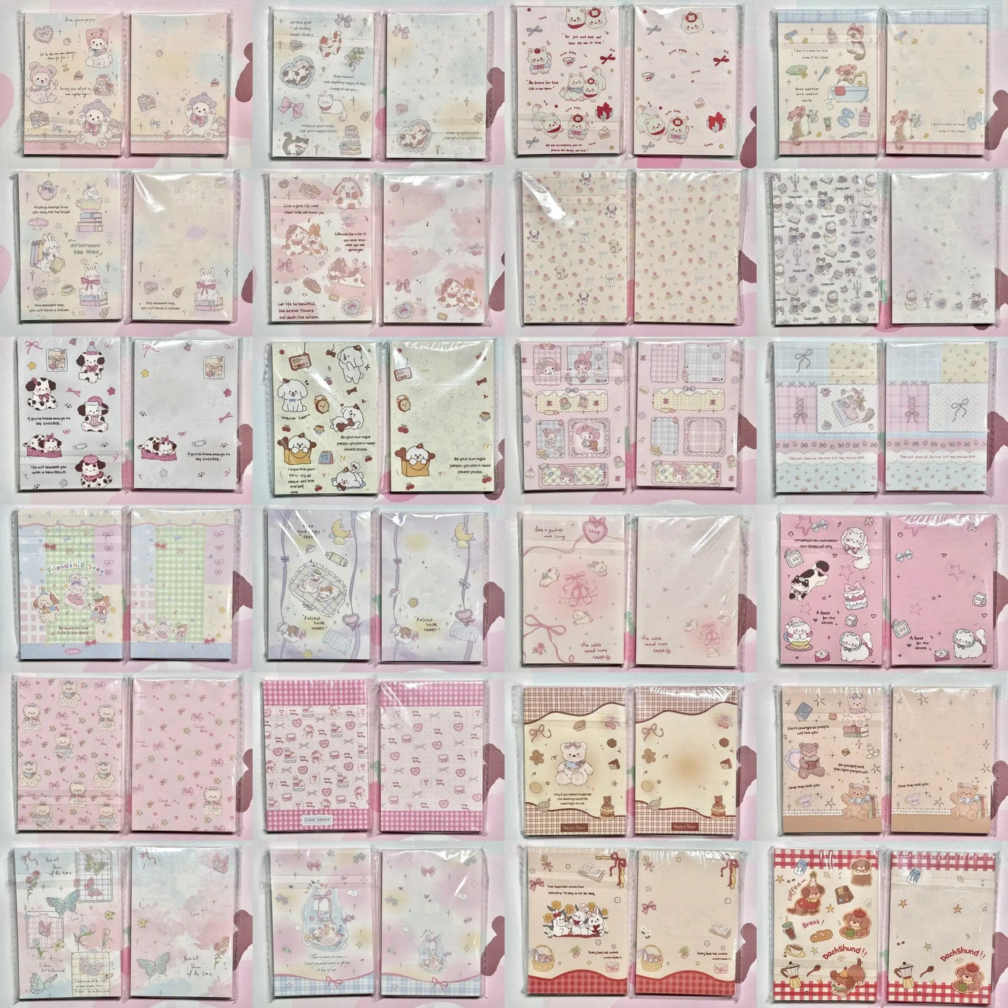 Kawaii Stationery Cartoon Petite Joy Double Sided Memo Pad - 50 sheets, 1 unit
