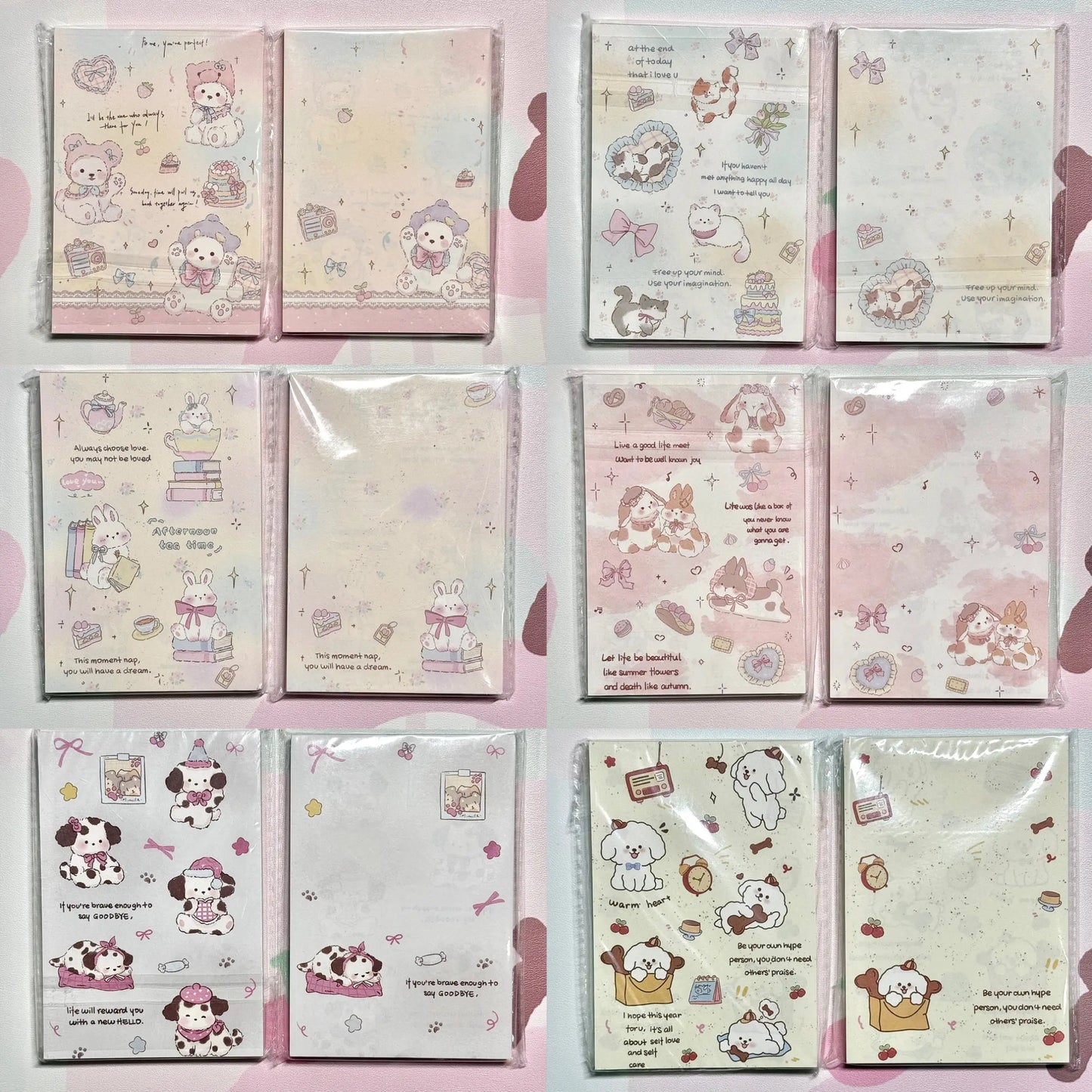 Kawaii Stationery Cartoon Petite Joy Double Sided Memo Pad - 50 sheets, 1 unit
