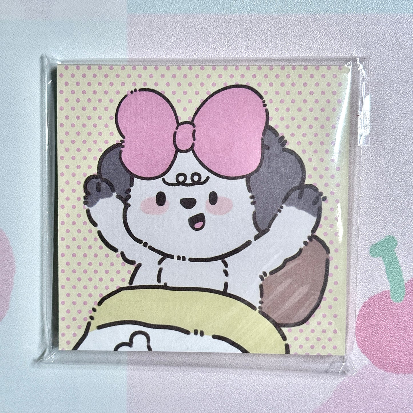 Kawaii Stationery Pink Pup Life Memo Pad - Square 3 x 3 in, 50 sheets, 1 unit