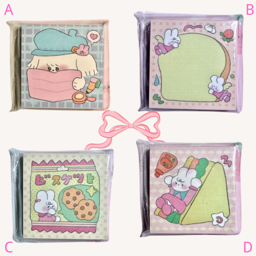 Kawaii Stationery Bunny Bento Club Mini Memo Pad - 80 sheets, 1 unit