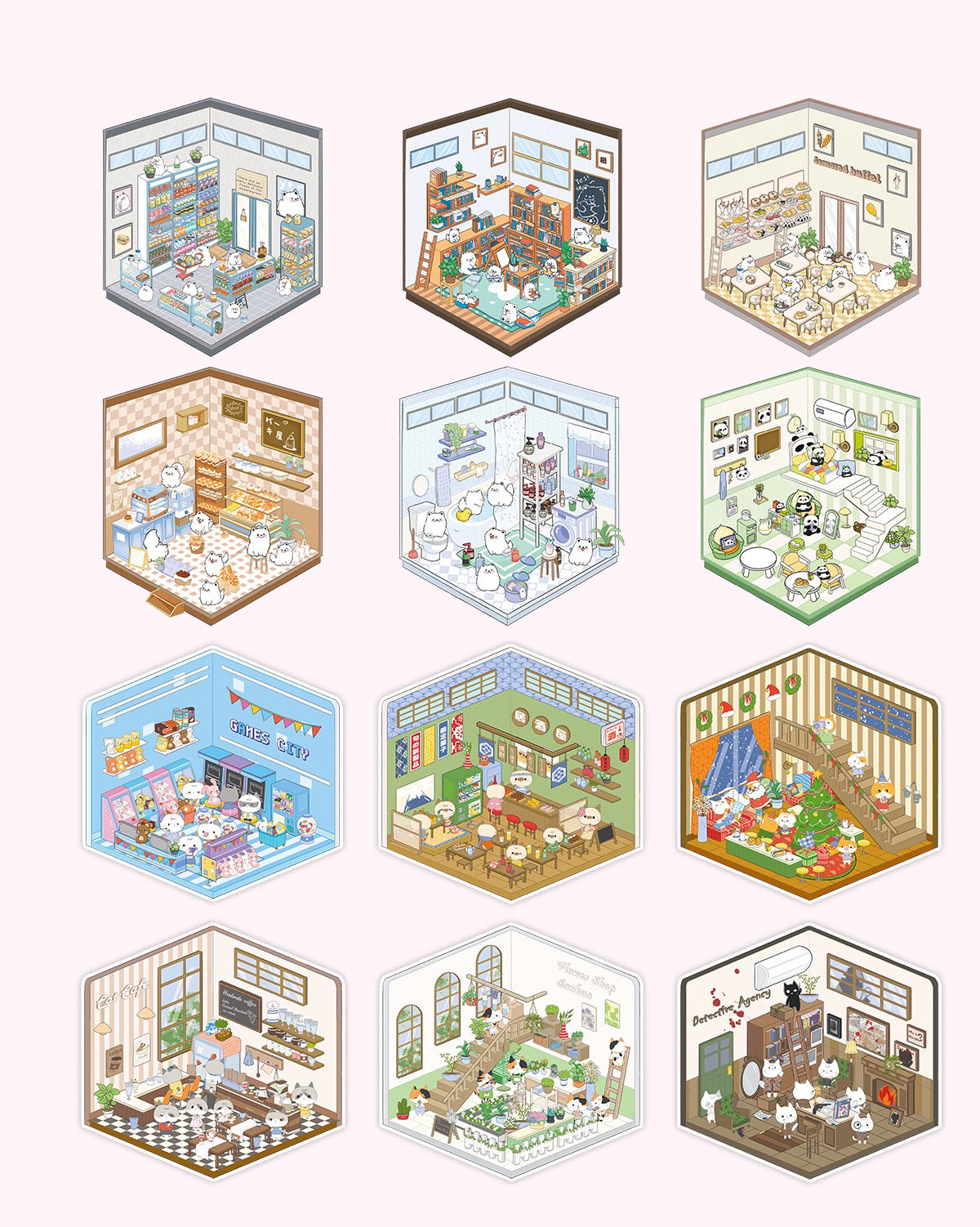 Cute 3D DIY Decor Decorate Sticker Sheet Planner Journal Scrapbook Landscape Stickers story interior design