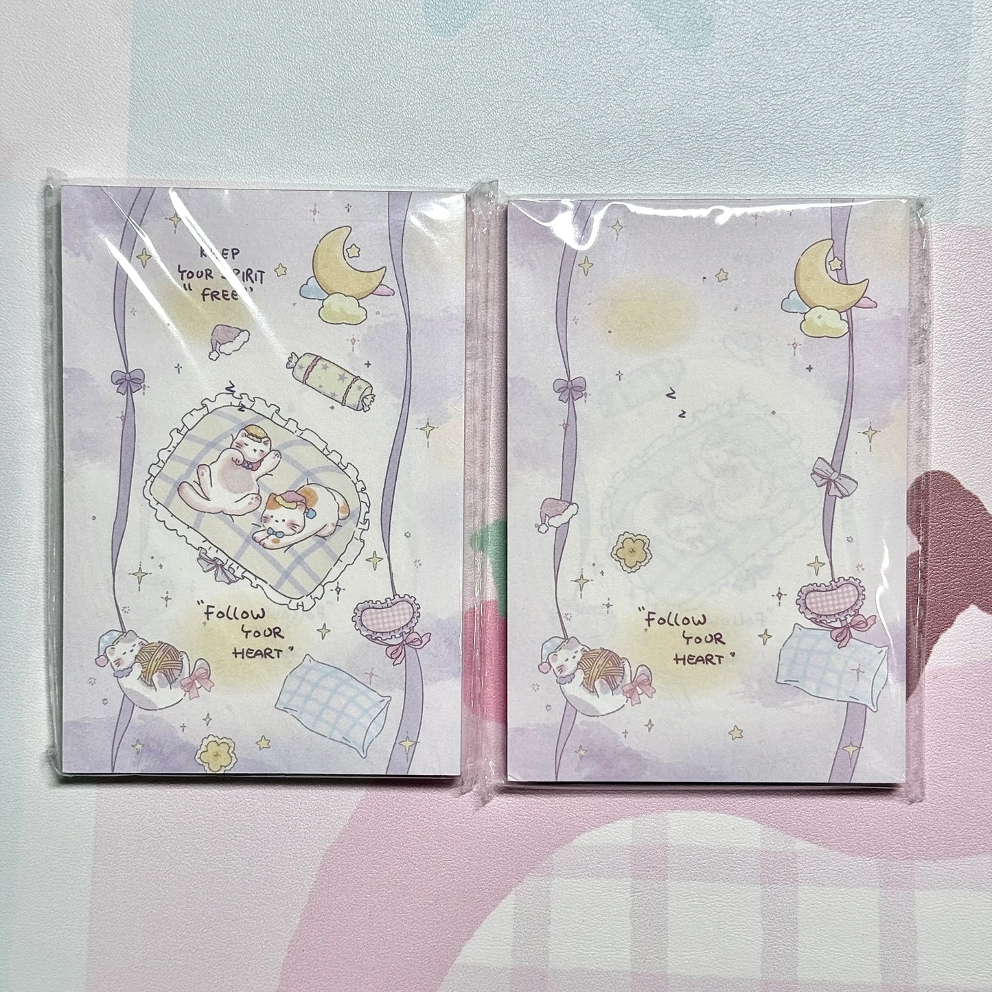 Kawaii Stationery Cartoon Petite Joy Double Sided Memo Pad - 50 sheets, 1 unit