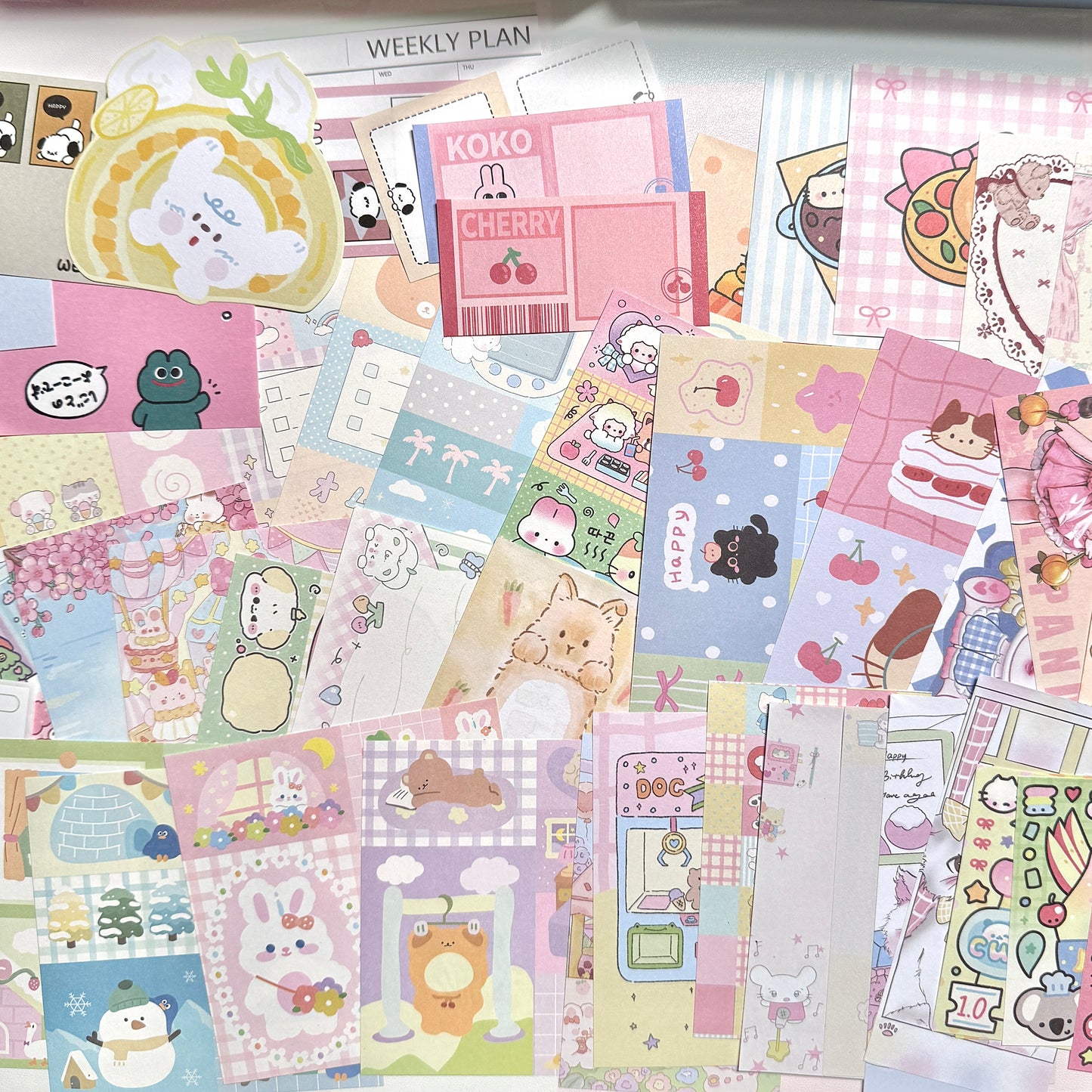 Kawaii 120pcs Memo Sheets & Stickers Grab Bag Bundle