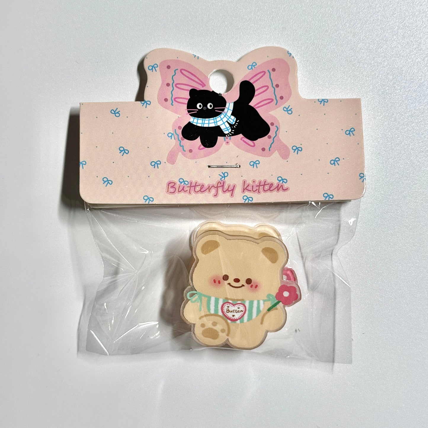 Cute Stationery Bear Acrylic Journal Clips Paper Clips Decorative Bookmark Binder Clips Memo Clips