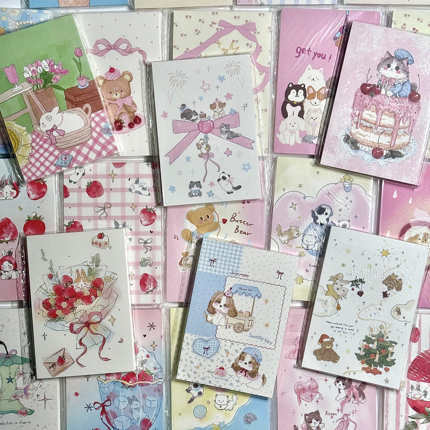 Strawberry Bunny Bear Memo Pad - 50 sheets, 1 unit