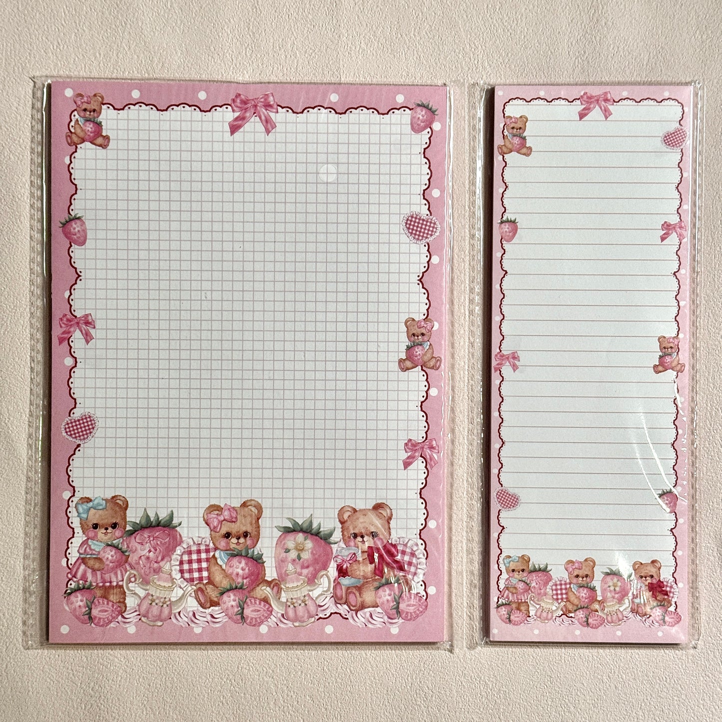 Cute Cartoon Strawberry Afternoon Tea B5 & Half Double Sided Notepad - 7 x10 in, 1 Unit