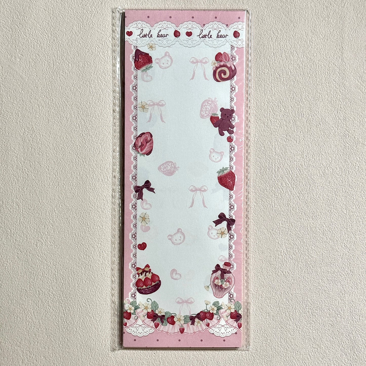 Cute Cartoon Strawberry Afternoon Tea B5 & Half Double Sided Notepad - 7 x10 in, 1 Unit