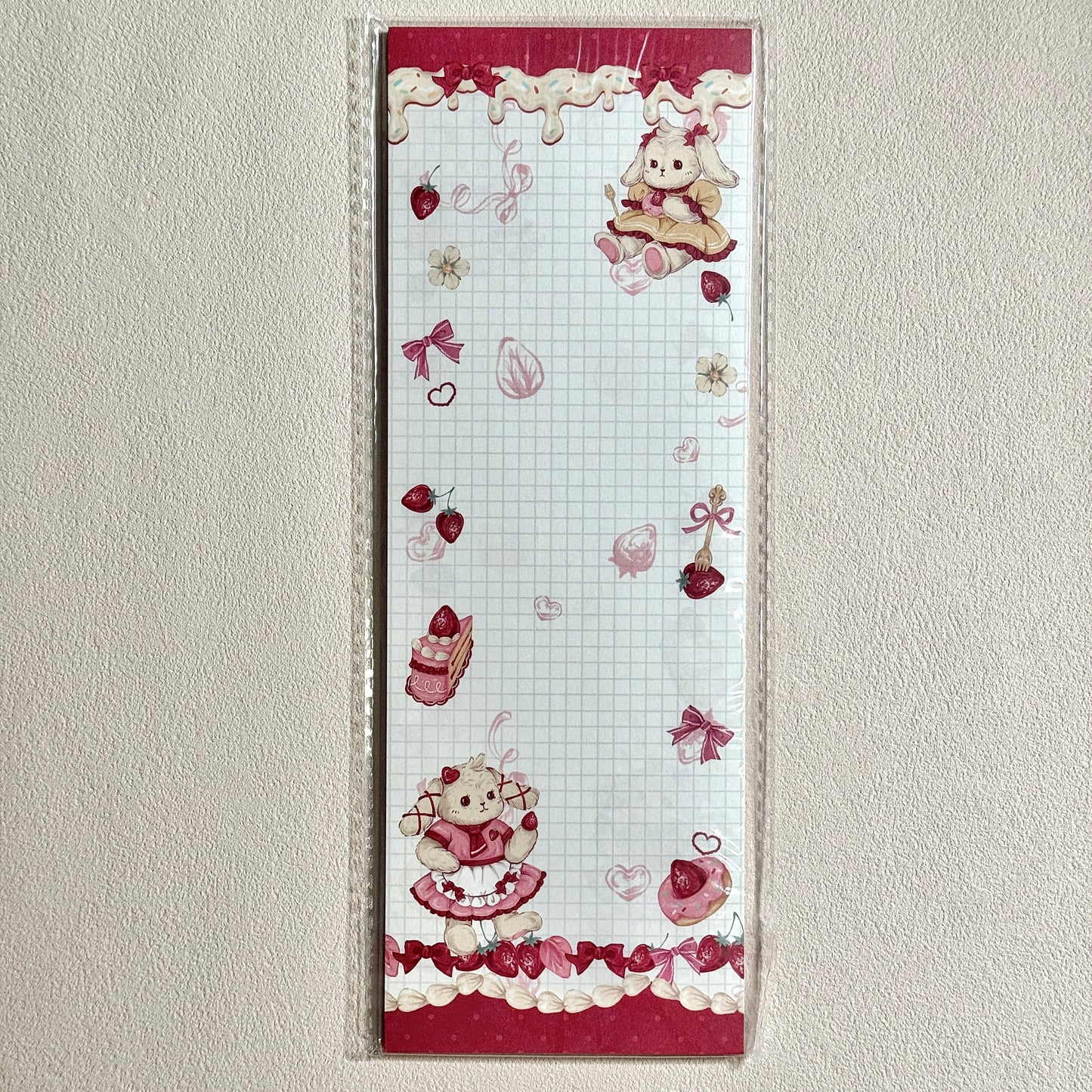 Cute Cartoon Strawberry Afternoon Tea B5 & Half Double Sided Notepad - 7 x10 in, 1 Unit