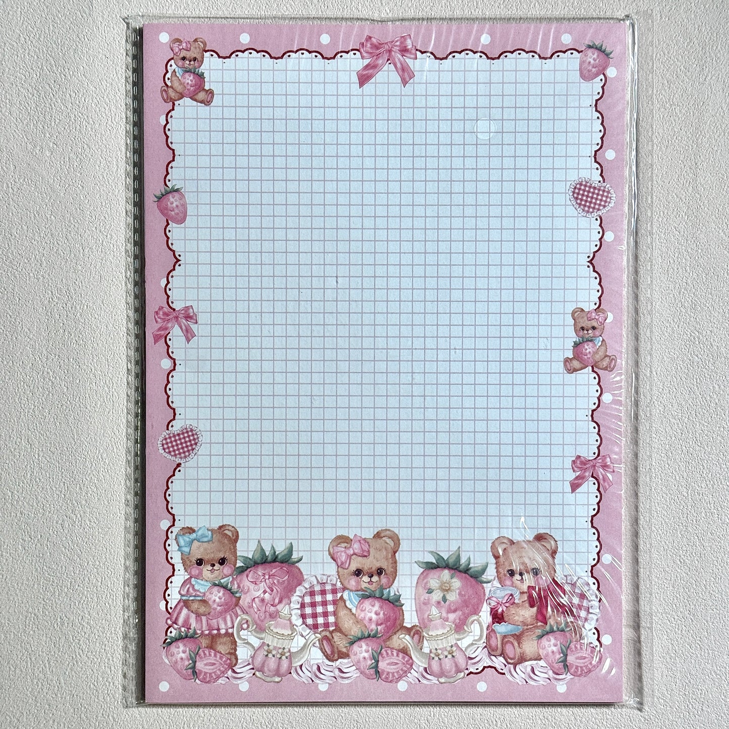 Cute Cartoon Strawberry Afternoon Tea B5 & Half Double Sided Notepad - 7 x10 in, 1 Unit