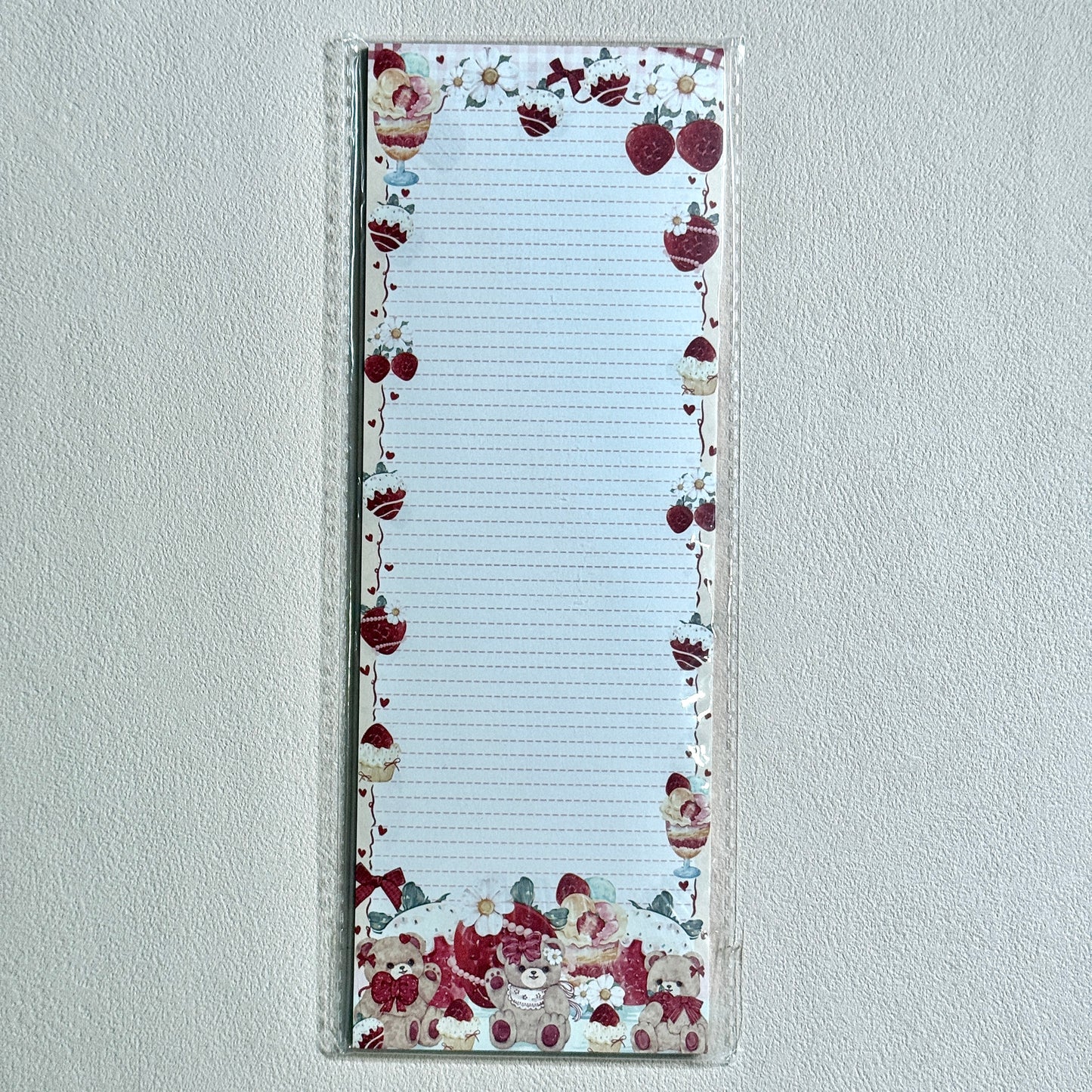 Cute Cartoon Strawberry Afternoon Tea B5 & Half Double Sided Notepad - 7 x10 in, 1 Unit