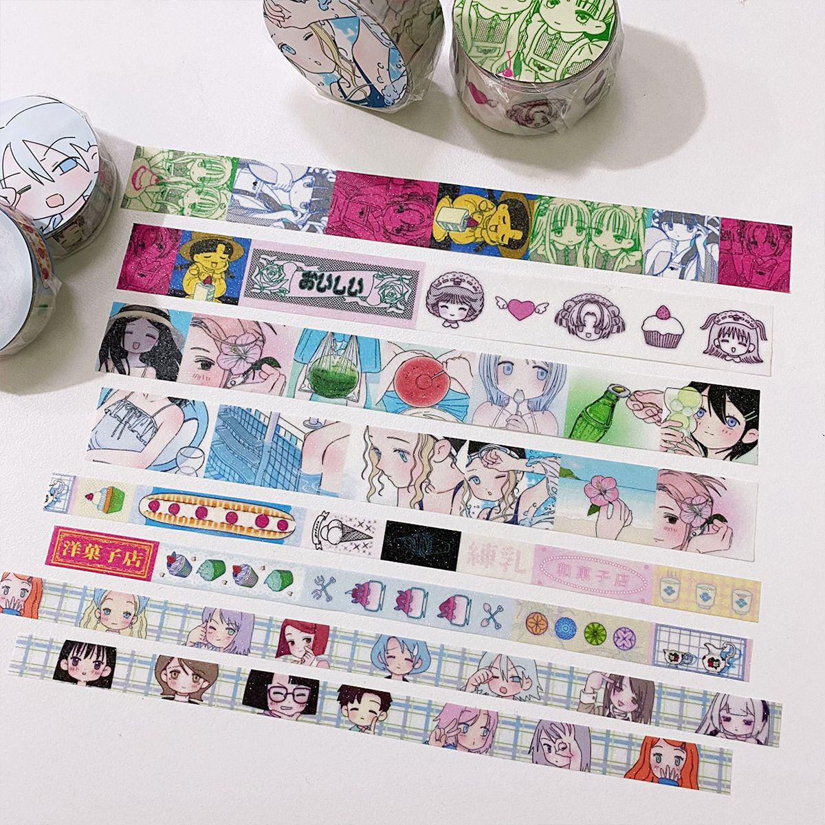 Wakawaka Original Chinese Character Stickers & Glitter Washi Tapes Stationery – Journal Planner, DIY Decoration