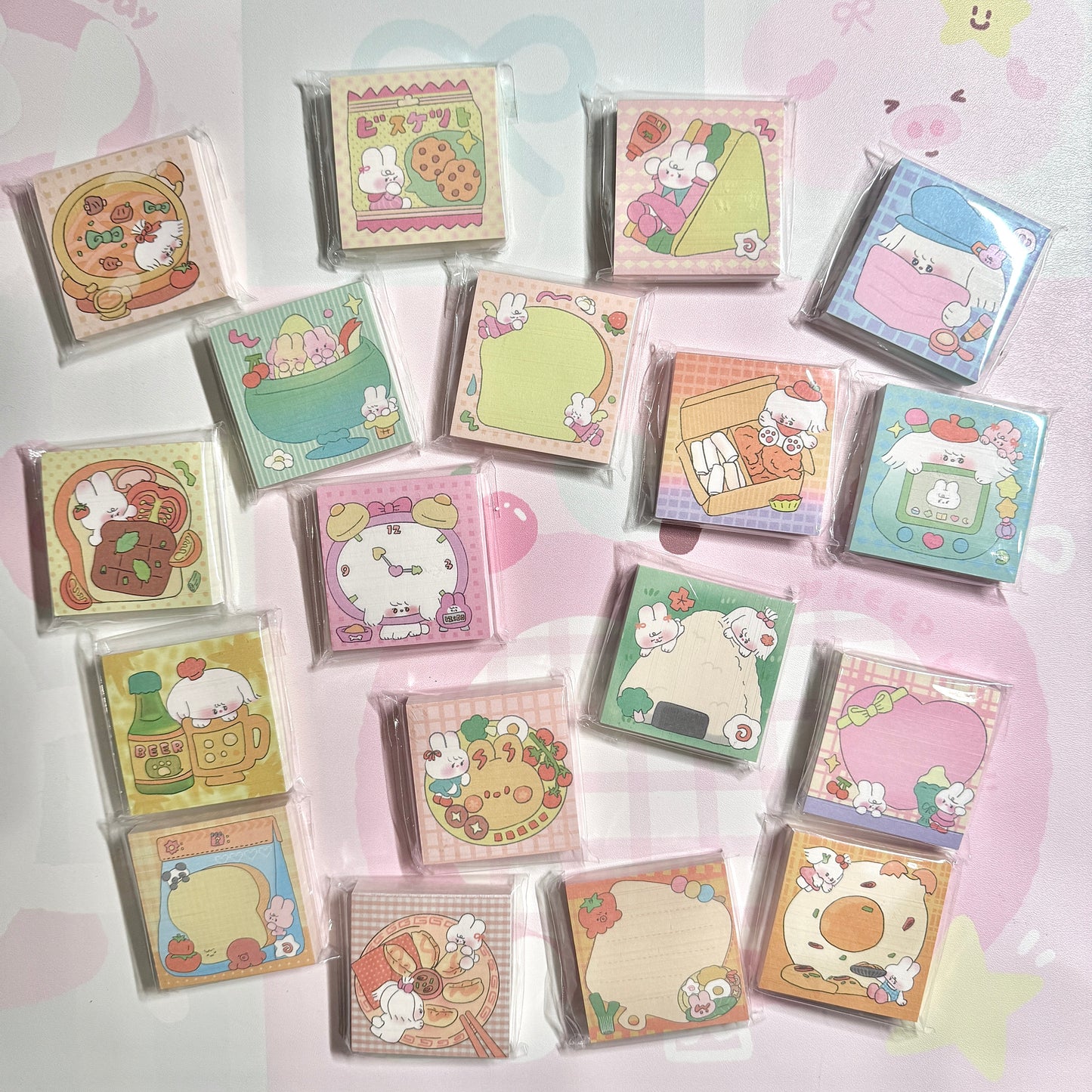 Kawaii Stationery Bunny Bento Club Mini Memo Pad - 80 sheets, 1 unit