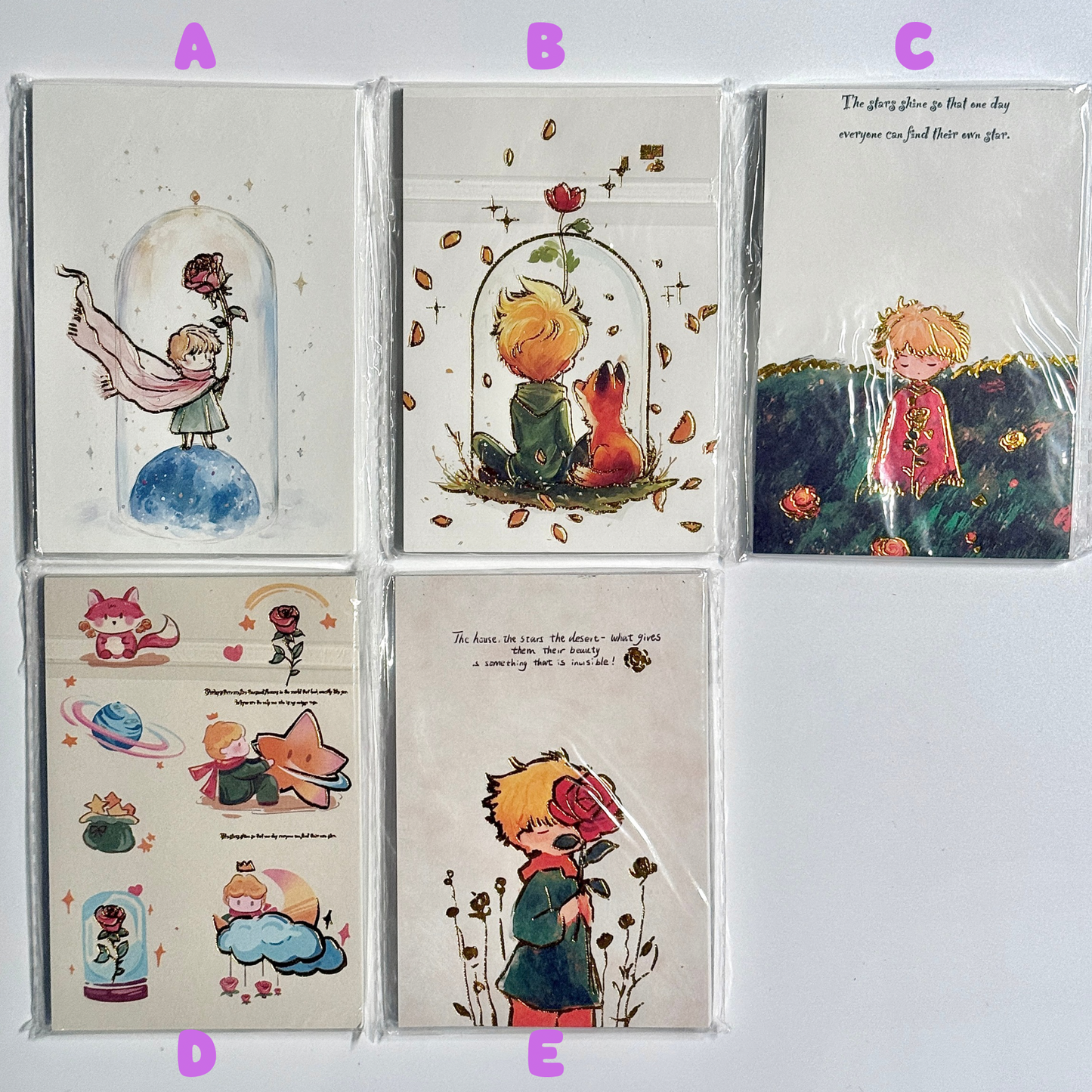 Gold Foil Little Prince Memo Pad - 40 sheets, 1 unit