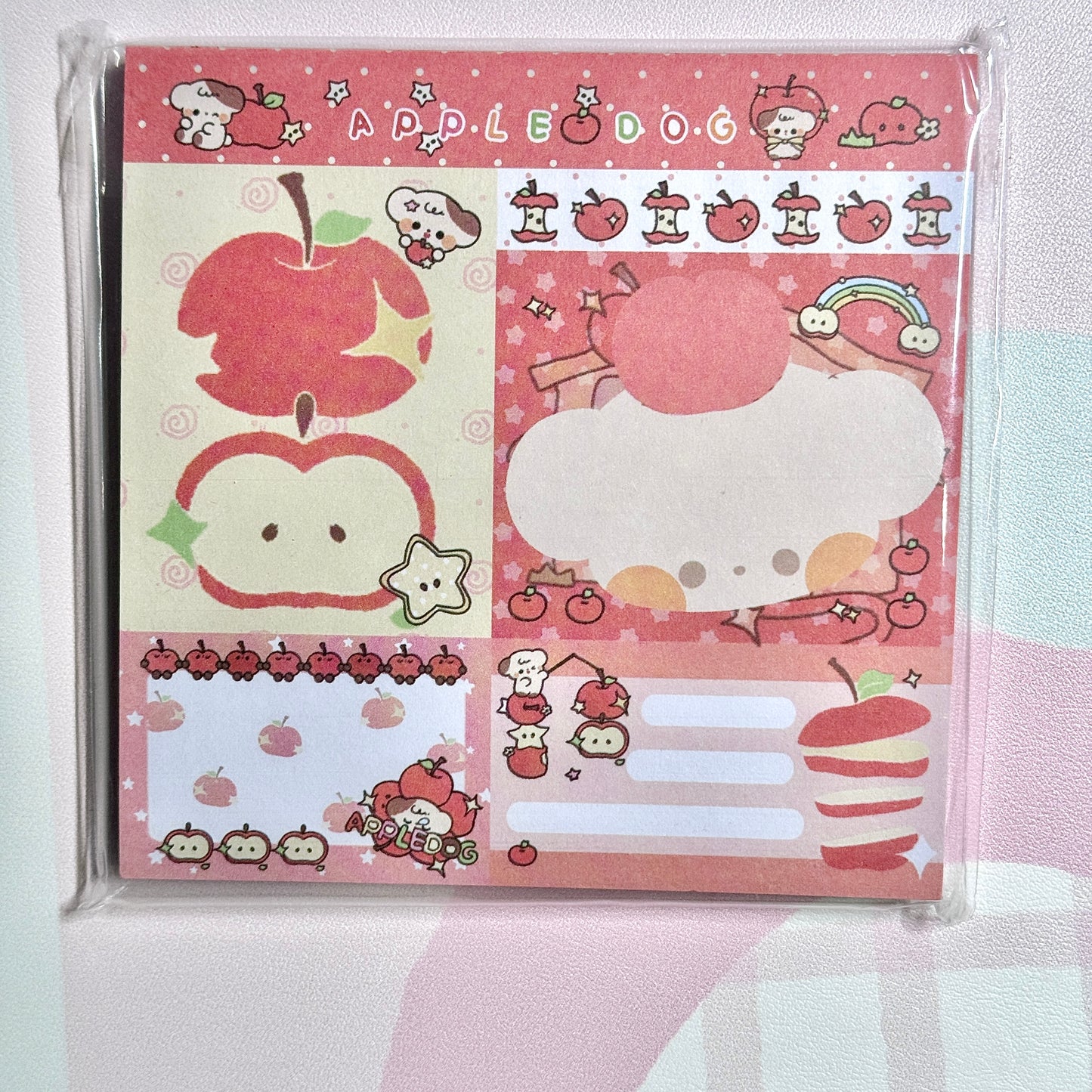 Kawaii Stationery Forest Diary Patchwork Memo Pad - 4 x 4 in, 50 sheets, 1 unit