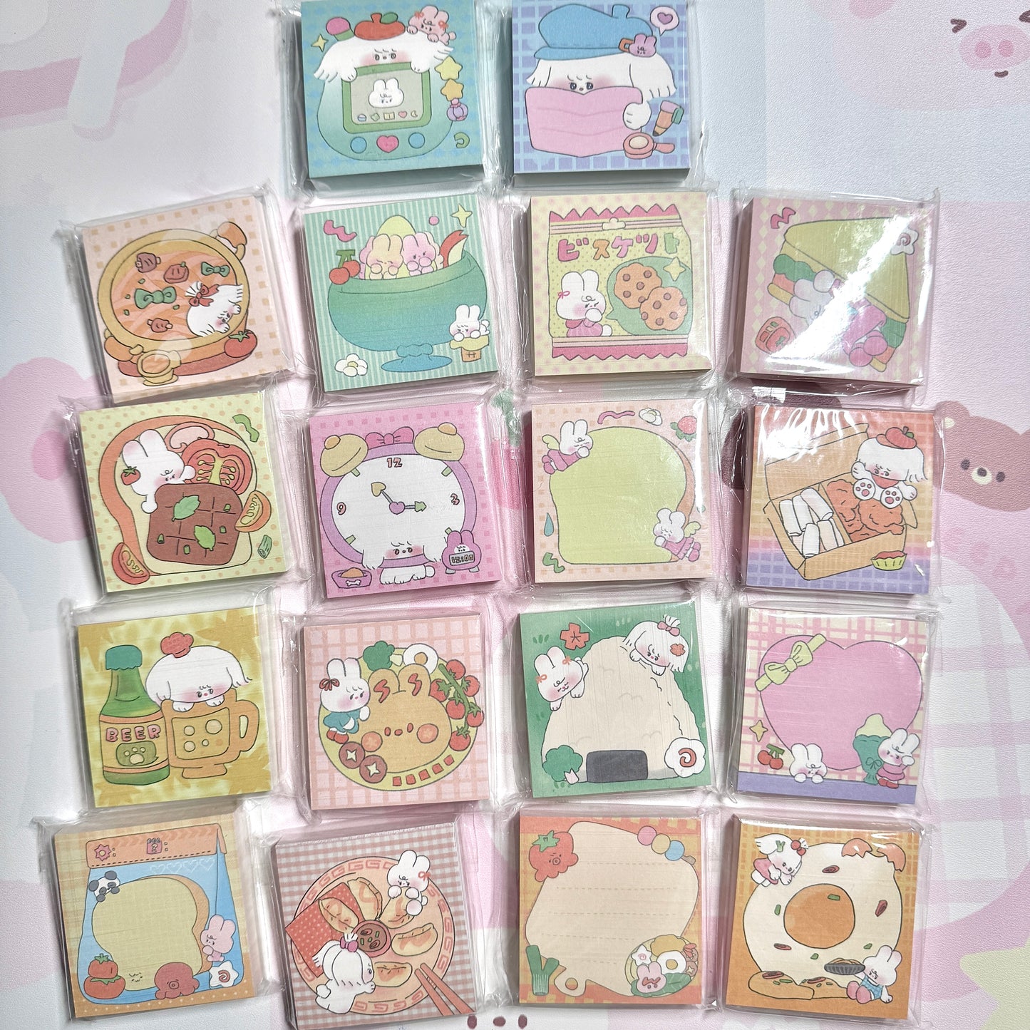 Kawaii Stationery Bunny Bento Club Mini Memo Pad - 80 sheets, 1 unit
