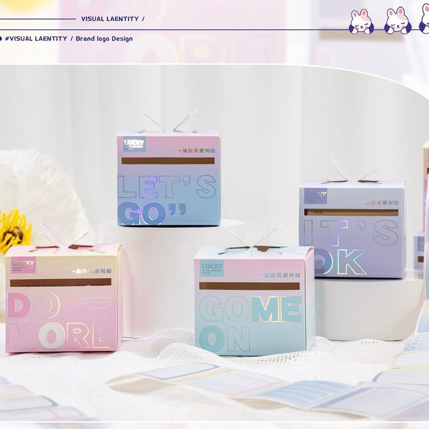 48 pcs/Set Butterfly Sticky Full Adhesive Notes Roll Tape with Pull Out Dispenser Box